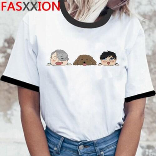 Yuri on Ice summer top tshirt male plus size aesthetic japanese harajuku kawaii harajuku clothes summer top couple clothes