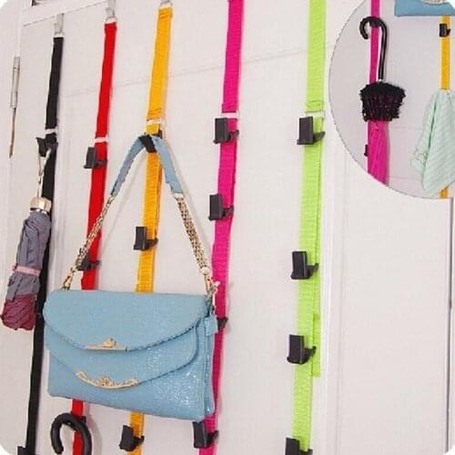 New Popular Adjustable Over Door Straps Hanger Hat Coat 8 Organizer Rack Hooks Bag Clothes C0U7 Rack R3N7
