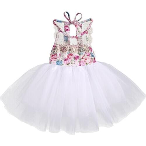 2019 New Summer Baby Kids Girl Tulle Tutu Floral Dress Party Wedding Gown Formal Dress Sundress Kids Dresses For Girls Cotton