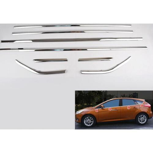 Fit For Ford Focus Mk3 Sedan 2012- 2017 Chrome Bottom Window Sill Cover Trim Molding Strip