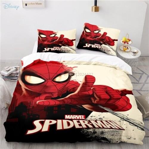 Children Popular Cartoon Marvel Spider Man Character 3d Duvet Cover Set with Pillowcases 2/3pcs Comforter Cover Set Bedding Sets