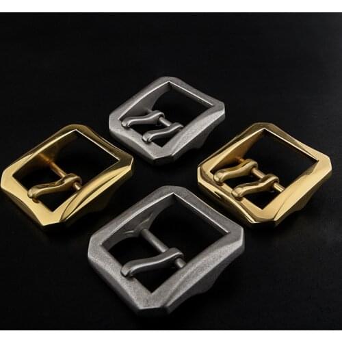 Pure copper belt buckle mens pin buckle octagon buckle Brass Belt Buckle buckle belt buckle double needle 4.0 thickening