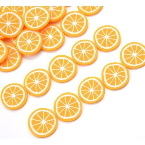 20mm 30Pcs/Lot Orange Fruit Shape Clay Spacer Beads Polymer Clay Beads For Jewelry Making DIY Bracelet Accessories Without Hole