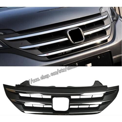 For Honda CRV 2012 2013 2014 ABS Chrome Front Bumper Center Middle Grille Grill Refit