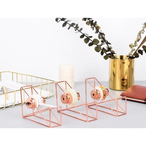 Rose Gold Hollow Tape Cutter Mini Washi Storage Organizer Tool Stationery School Office Supplies High Quality