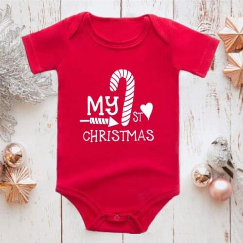 My First Christmas Newborn Baby Boys Girls Short Sleeve Christmas Jumpsuits Neborn Baby Holidays Romper Clothes Christmas Gifts
