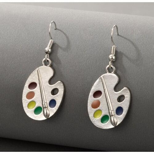 Tocona New Trendy Color Palette Drop Dangle Earrings for Women Alloy Metal Irregular Geometric Party Jewelry серьги 19278