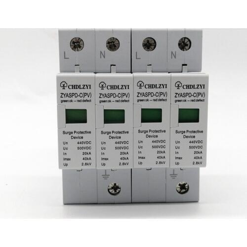 500v 800v 1000v C40 SPD 3P+N 20KA~40KA Surge Protection Device Arrester Low Voltage House 4 Poles Surge Protector