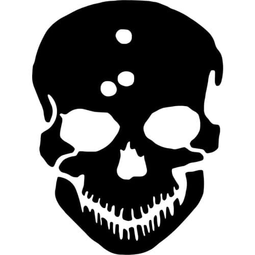 15.5cm*11.6cm Skull Bullet Holes Personalized Vinyl Decal Motorcycle Car Stickers Black/Silver S6-3202
