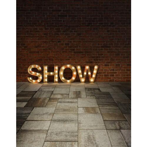 Brick Wall Light Strings Wedding Children Backdrops Customized Computer Printed Vinyl Photography Background for photo studio