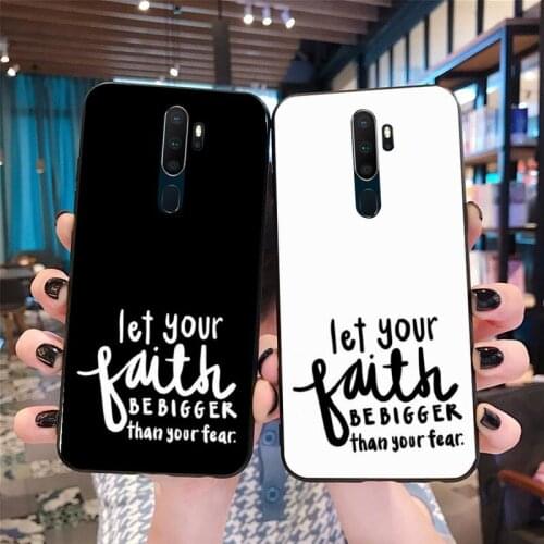 YJZFDYRM Faith Christian Religious Jesus Fitted Black TPU Soft Phone Case For Oppo A5 A9 2020 Reno2 z Renoace 3pro Realme5Pro