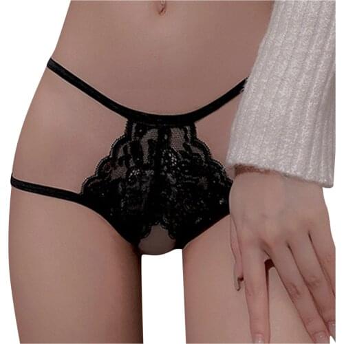 Women Super Sexy Buttocks Love Lace Hollowed-Out Briefs Underwear Female Underpants G String Thong Erotic Apparel Lingerie