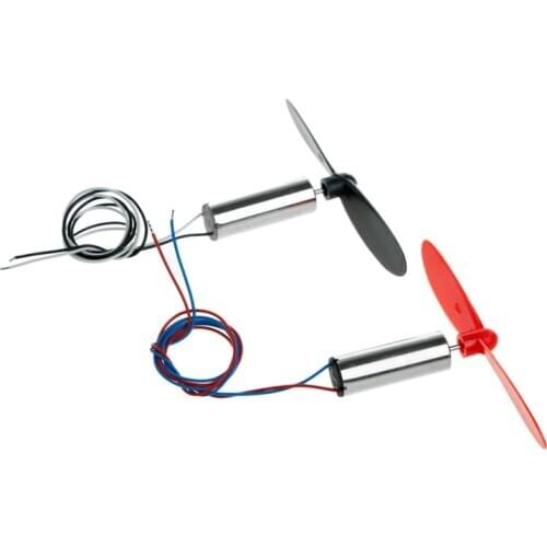 1 Pair DC 3.7V 720 Mini Model Helicopter Coreless Motor Propeller Great Torque