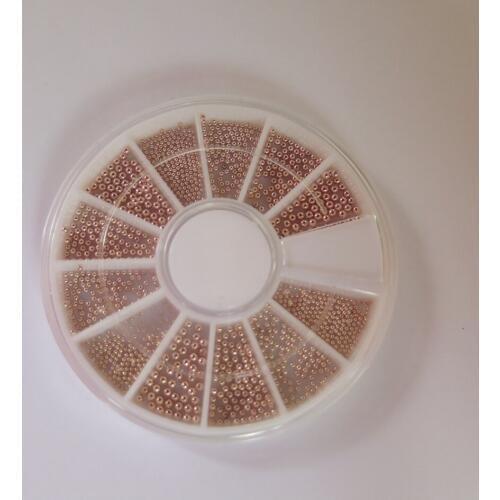 1PC OD-155 3D 0.8/1.0/1.2/1.5mm Rose Gold mini metal beads in wheel Shiny Nail Decoration Lovely Outlooking