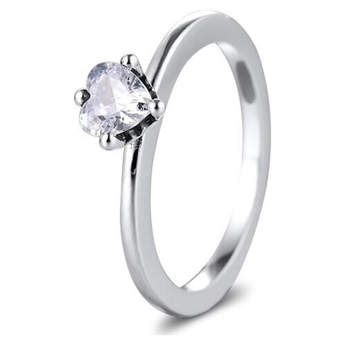 100% 925 Sterling Silver Rings for Women Clear Heart Solitaire Ring Fine Jewelry Wedding Party Gift Bague Femme