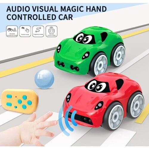 2 Colors Childrens Hand Control Car Induction Follow Magical Funny Remote Control Racing Electric Toy Car For Baby Kids Gift