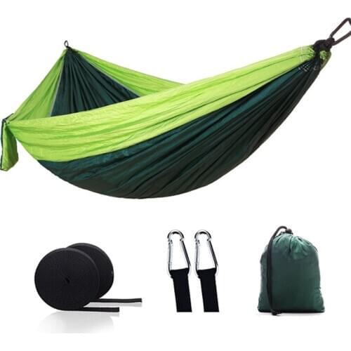 270*140 Double hanging hammock Portable Parachute Hammock bed Camping Survival Garden outdoor Hunting Leisure Sleeping Hammock