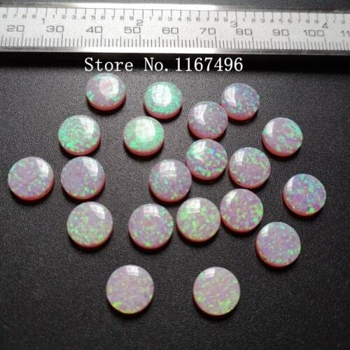 30pcs/lot 10mm Synthetic Round Coin Opal Round Cabochon Coin Opal Stone for DIY Jewelry