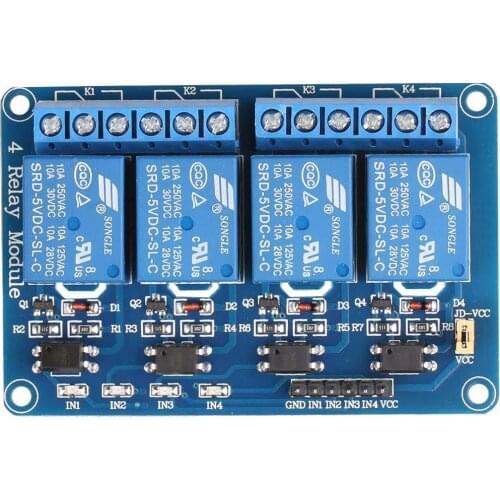 4 Channel Dc 5v Relay Module For Arduino Raspberry Pi Dsp Avr Pic Arm