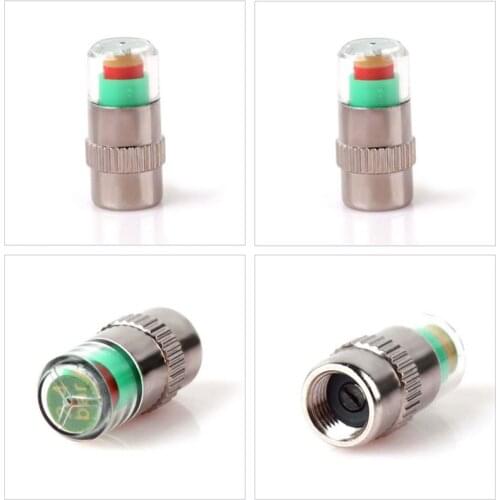 4Pcs/set Car Auto Tire Chromed Brand New Metal 36PSI Timely Alert Pressure Monitor Valve Stem Cap Sensor Indicator 3 Color Alert