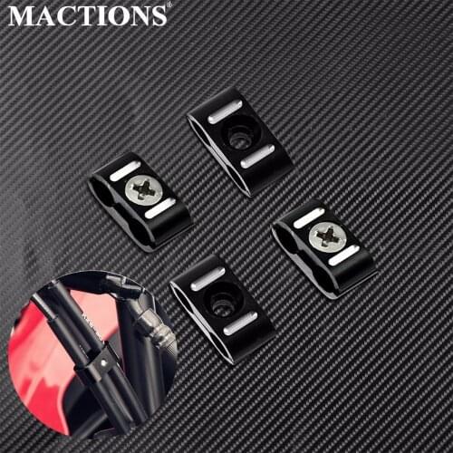 MACTIONS 4PCS Brake Throttle Cable Clips Clamp For Harley Sportster 883 1200 Softail Heritage Fat Street Bob Dyna 1984-2017