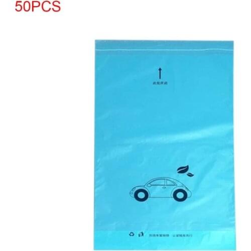 50 Pcs/pack Creative Car Trash Bag Paste Type Disposable Cars Storage Hanging Garbage Bin Vehicle Interior Supplies