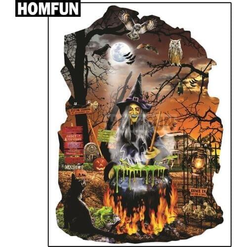 HOMFUN Full Square/Round Drill 5D DIY Diamond Painting "Halloween" Embroidery Cross Stitch 5D Home Decor Gift A02692
