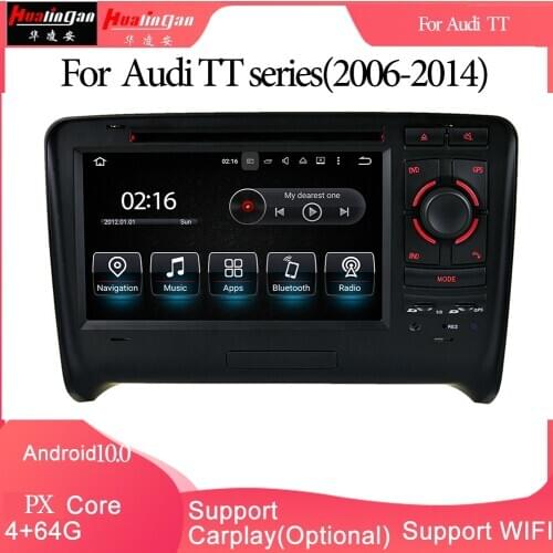 Android 10 Car Multimedia DVD Stereo Radio Player GPS Navigation Carplay Auto for AUDI TT(2006-2014) 2din IPS 4+64G