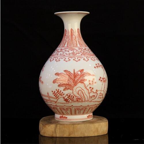 Jingdezhen Antique Vase Hand-painted Pine Bamboo Plum Vase Antique Porcelain Old Ornaments Antiques