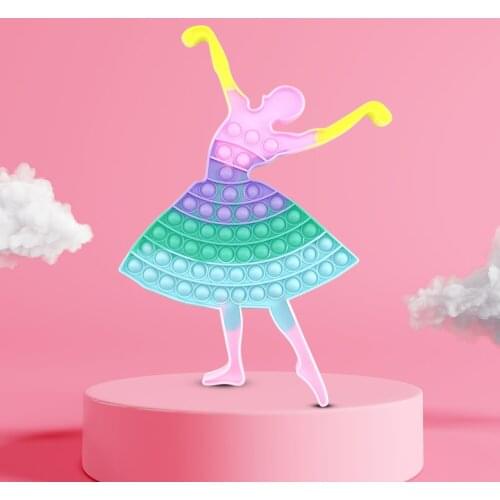Anti-Stress Toys Dancer Push Bubble Fidget Toys Press Board Cup Mat Kid Adult Family Simple Desktop Game Sensory Interactive Toy