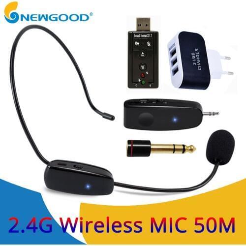 2.4G Wireless Microphone Wireless Headset MIC For Voice Amplifier Computer Lavalier Microphone Professional Teachers