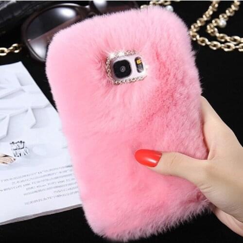 For HTC Desire 12S Plus U11 U12 Life U11 Plus U Play U Ultra Luxury Real Rabbit Plush Fur Telefon Case Fluffy Fuzzy Hair Funda