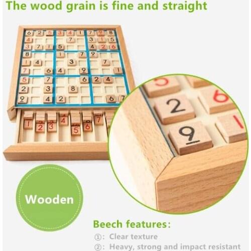 Children Sudoku Chess Beech International Checkers Folding Game Table Toy Gift Learning & Education Puzzle Toy