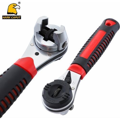 8" Ratchet Wrench 6-22mm Adjustable Universal Wrench High Strength Chrome-molybdenum Steel Spanner Hand Tool