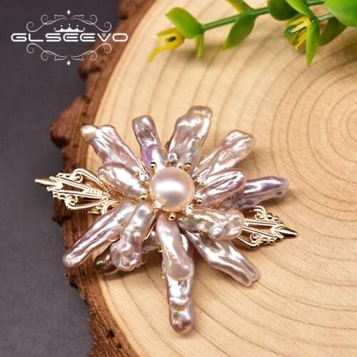 GLSEEVO Natural Freshwater Baroque Pink Purple Pearl HairPin For Women Girl Party Handmade Fine Jewelry Wholesale GH0043