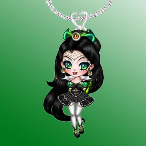 I & FDLK Green Fluorescent Girl Necklace' Resin Cute Girl Unique Necklace Delivery To Girlfriend Girl Birthday Gift