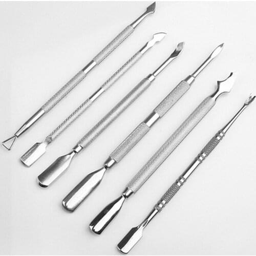 Nail Dead Skin Pusher UV Gel Polish Remover Scraper Stainless Steel Manicure Pedicure Spoon DIY Nail Cuticle Pusher Trimmer