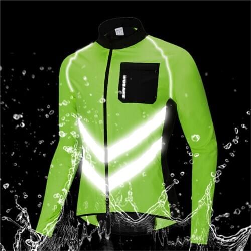 Men Cycling Jacket MTB Riding Fishing Windbreaker Reflective Water-repellent Long-sleeve Shirt Bike Sports Raincoat
