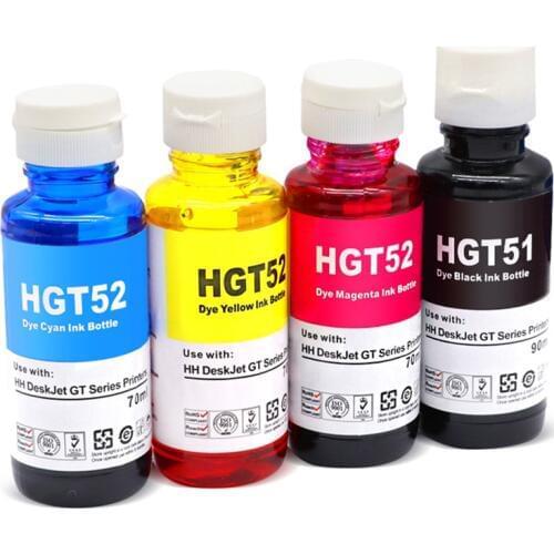 Dye Ink Kit compatible for hp GT51 GT52 GT 51 52 for GT5810 GT5820 5810 5820 Deskjet Printer Ink 90ml Black and 70ml color