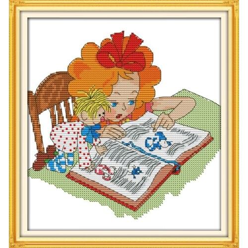 Study magic cross stitch kit cartoon 14ct 11ct count print canvas stitches embroidery DIY handmade needlework plus
