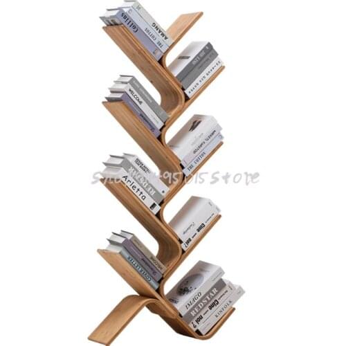 Japanese Style Living Room Floor Display Stand Office Simple Storage Shelf Bedroom Creative Curved Tree-shaped Bookshelf