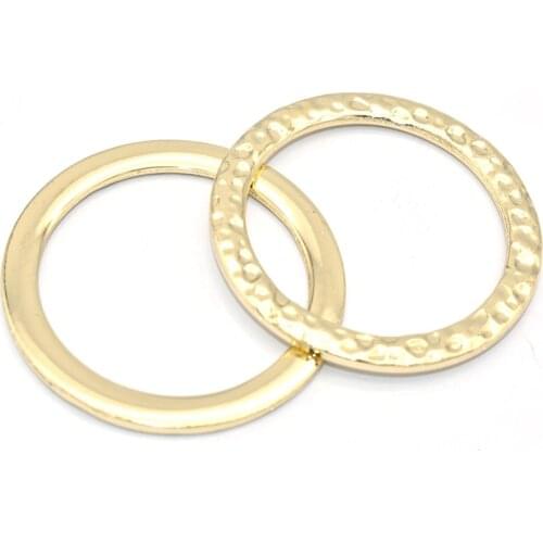 Non Welded O Rings Belt Buckle - Slide Buckles Light Gold Purse Ring O Circle Connector Rings Belt Scarf Bag Handbag Webbing