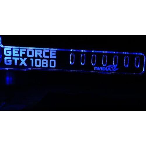New Blue For GEFORCE GTX 1080 HIS LED Luminous Desktop Main Box Cool Graphics Custom Support Frame Display Cards Components Jack
