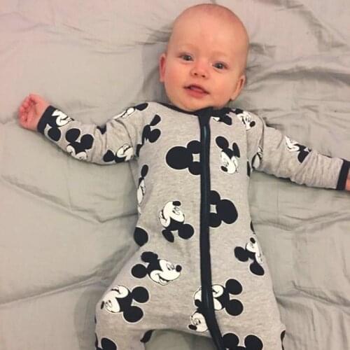 Baby Boy Clothes Romper Cute Cartoon Mickey Mouse Rompers Cotton One Piece Jumpsuit Baby Boy Outfit Girl Infant