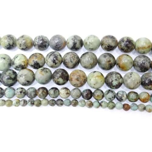 Wholesale Natural African Turquoises Stone Round Loose Beads 4 6 8 10 12mm Fit DIY Charms Bracelet Beads For Jewelry Making