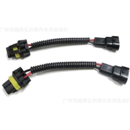By DHL 500pcs New PVC Plastic & Nylon 9006 9012 HB4 Extension Wiring Harness Socket Plug Wire for Headlight Fog Light