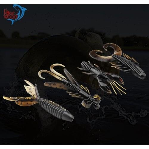 RoseWood 8pcs Rubber Crawfish Soft Bait Lures 4.5cm - 6.2cm Lifelike Plastic Artificial Fishing Lure Lobster Worm Shrimp Bait