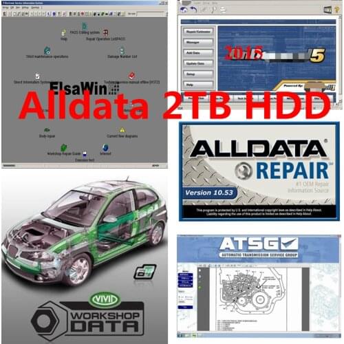 Auto Repair Software Alldata 10.53 Vivid Workshop Data ElsaWin6.0 ATSG 2017 Auto..Data 3.45 Mit..Chell Install Well On 2TB HDD