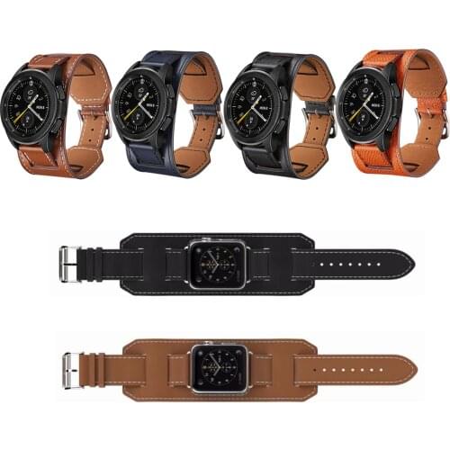 22mm Genuine Leather Watch Band for Fossil Galaxy Gear S3 amazfit Huawei GT 2E Honor GS Pro Wristband Tray Bracelet Belt Strap