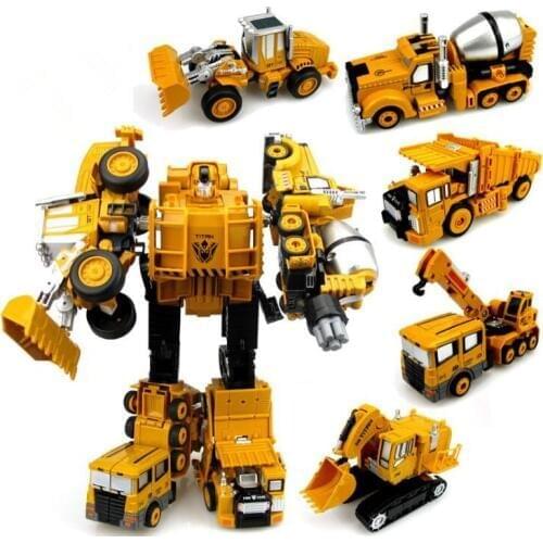 Transformation Robot Car Metal Alloy Engineering Construction Vehicle Truck Assembly Deformation Toy 2 in 1 Robot Kid Toys Gifts